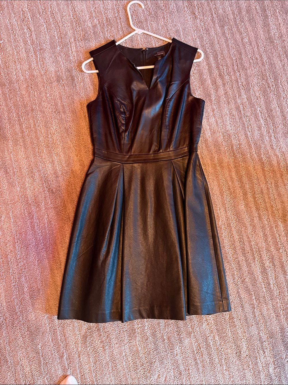 The Limited Black Faux Leather Sleeveless Dress size 4